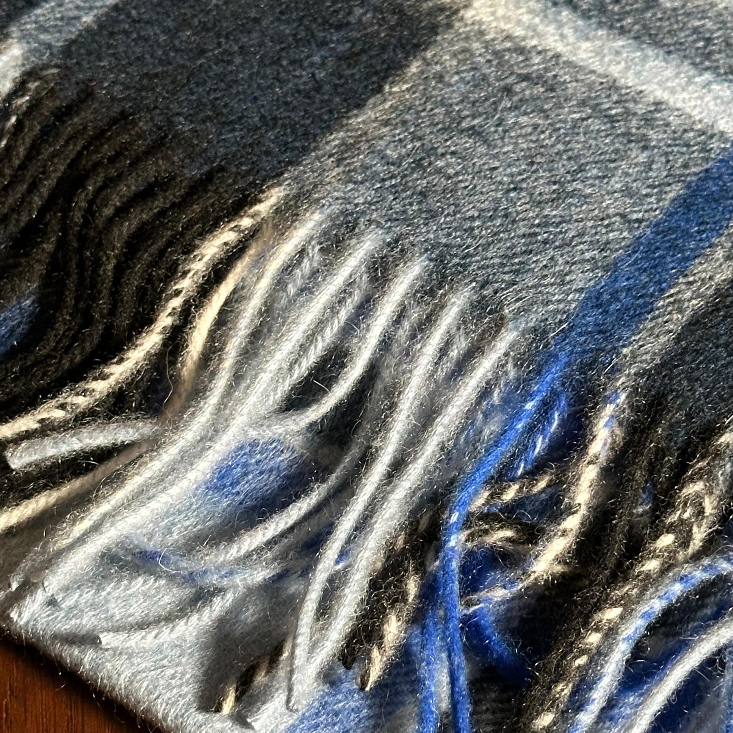 Blue Plaid -Cashmere Scarf