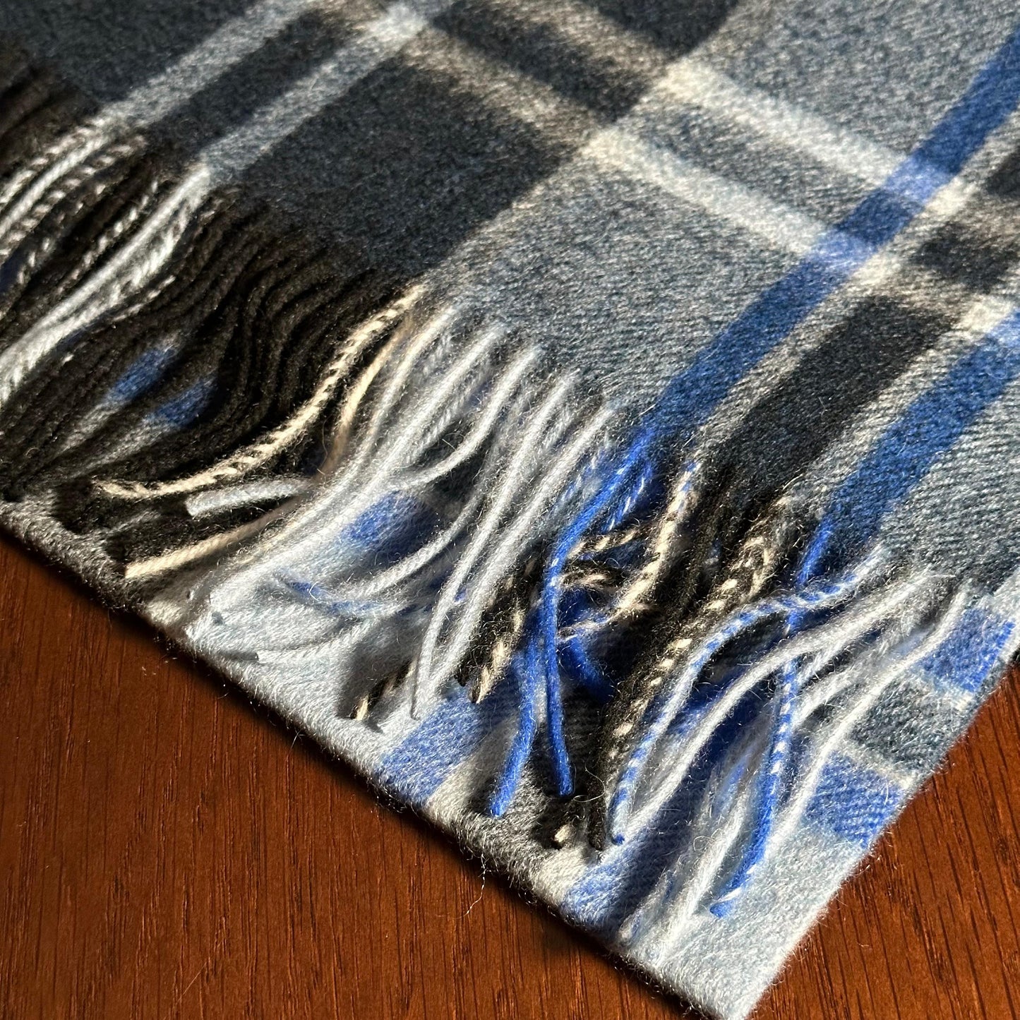 Blue Plaid -Cashmere Scarf