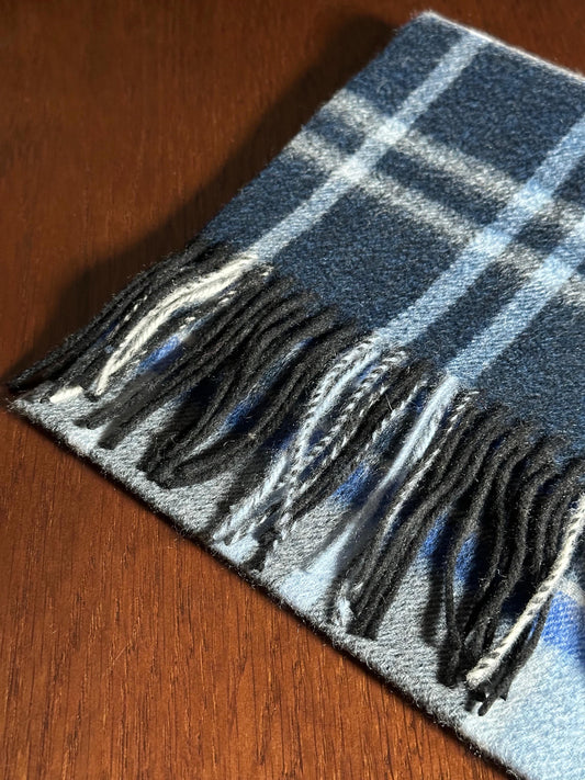 Blue Plaid -Cashmere Scarf